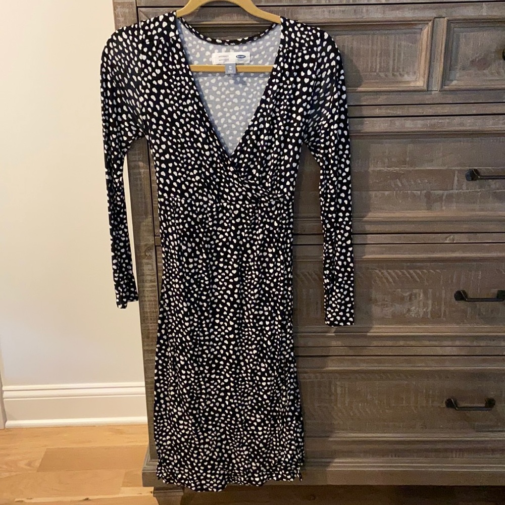 Maternity Wrap dress Valentine’s Day heart pattern extra small